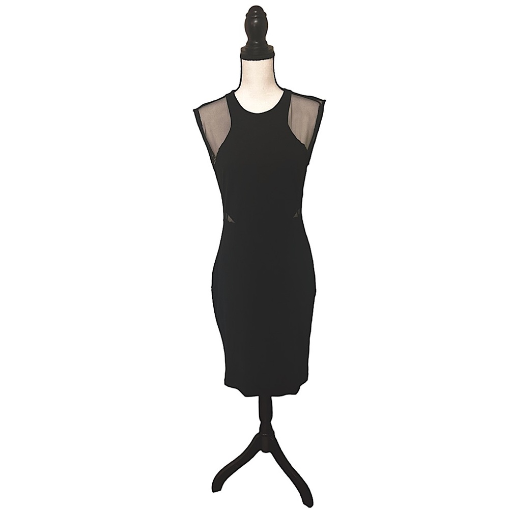 French Connection mesh cutout black dress